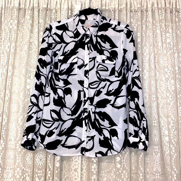 LOFT Tops - Loft Blouse | Size S | Long Sleeve Button Down w/ Leaf Print